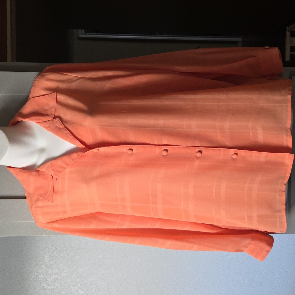 Liz Baker Coral Button-Up Shirt SZ 14 P